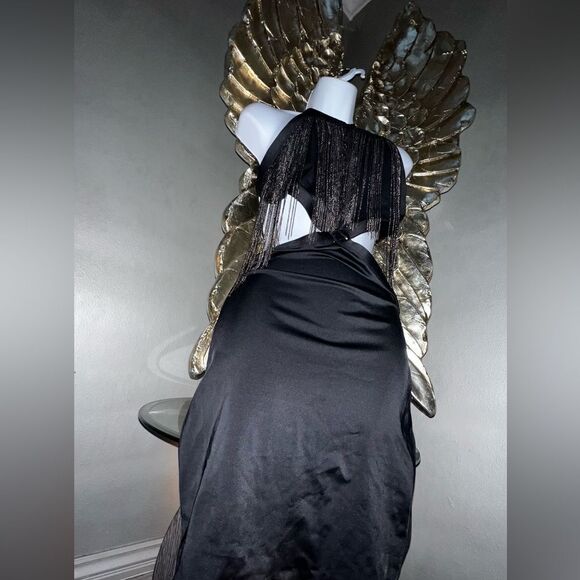 Dreamgirl Black fringe Dress, Medium - Picture 6 of 16
